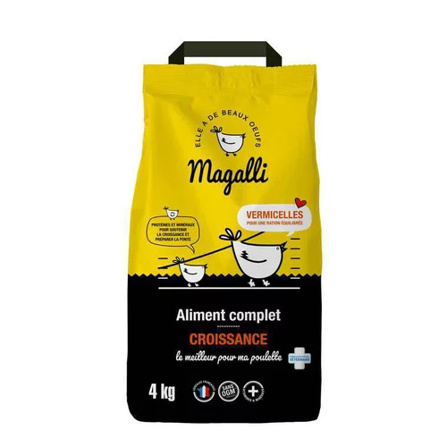 Aliment complet de croissance pour volaille en sac jaune de 4 kg