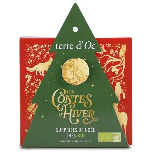 Surprises de Noël thés bio les contes d'hiver Terre d'Oc - x 6 sachets coffret format sapin