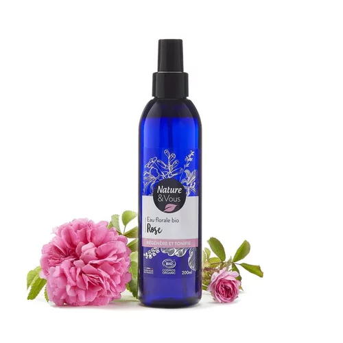 Eau florale bio Rose Nature & Vous certifiée COSMOS ORGANIC par Cosmécert selon le référentiel COSMOS - 200 ml