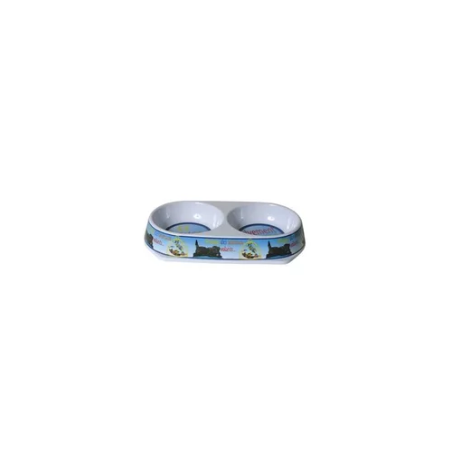 Gamelle double en mélamine motif chien Martin Sellier - 2 x 450 ml