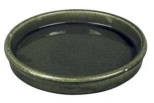 Soucoupe en grès émaillé Dripping vert Passion for Pottery Shanghaï - Ø 40 cm