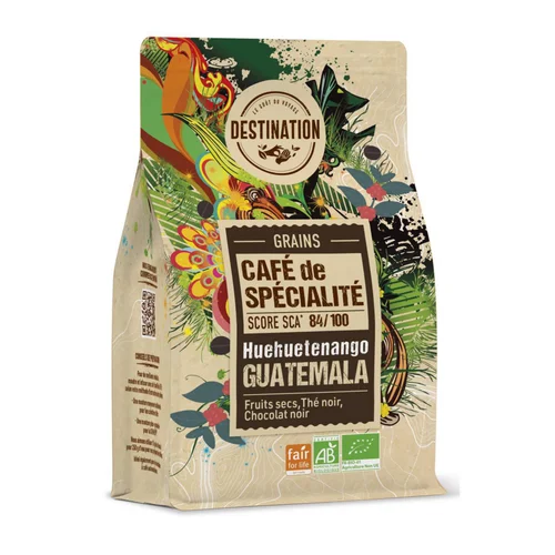 Sachet de café bio en grains spécialité Guatemala Destination - 180 g