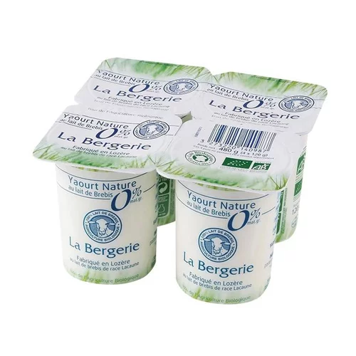 Yaourt de brebis nature 0% La Bergerie - 4 × 120 g