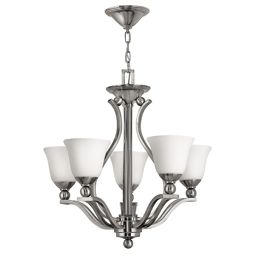 Elstead Bolla – Lustre à 5 bras multiples au fini nickel brossé, E27