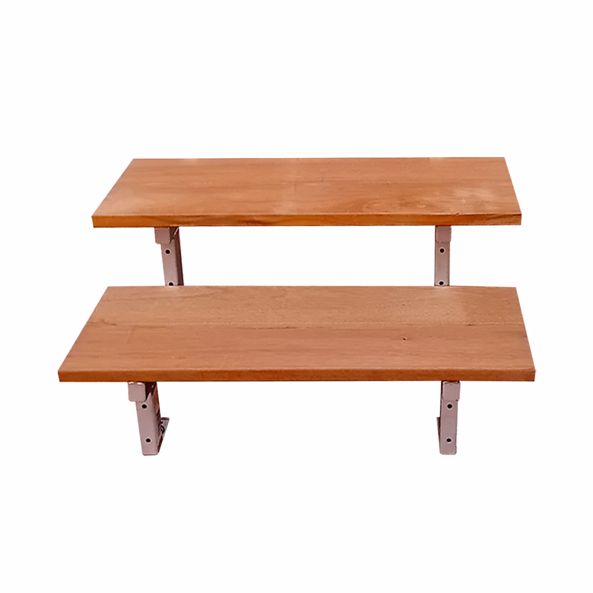 Escalier en acier BALI – 2 marches en bois exotique Bangkirai, Hauteur 37 cm, L 80 cm