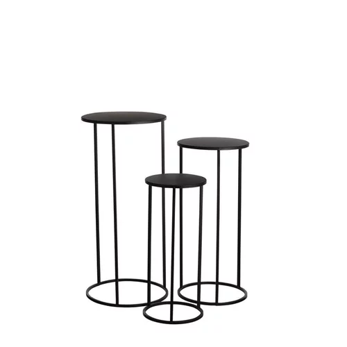 Table de service Quinty en métal noir T3 Edelman Hollande - Ø 32 x 70 cm