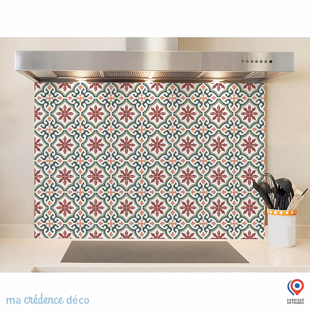 Crédence cuisine fond de hotte Carrelage classique 9 | Verre trempé – L 90 cm x H 70 cm – MaCrédenceDéco
