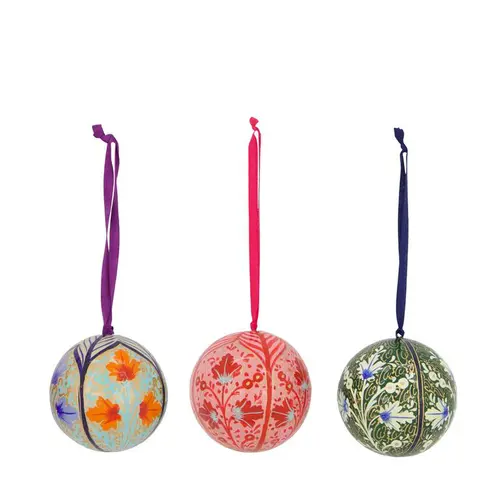 Boule à suspendre en papier mâché recyclé coloré - Ø 7 cm