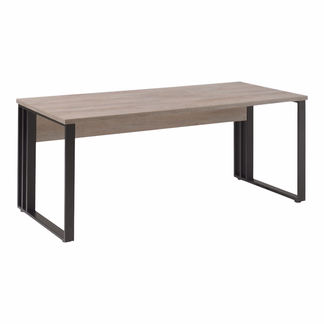 Bureau professionnel YUKON 180 cm chene brut et pieds noirs Design moderne et robuste – Réf. HEXTBFEBY3006311805