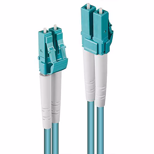 Câble de raccordement fibre optique LC/LC duplex OM3 50 m bleu – 50/125 µm.