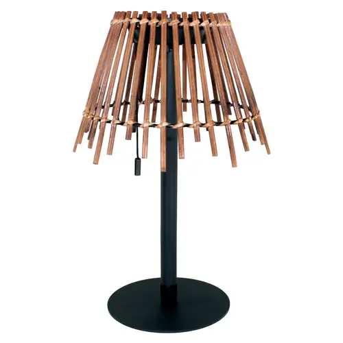 Lampe Eleonor coloris marron en bambou Watt & Home - 32 cm