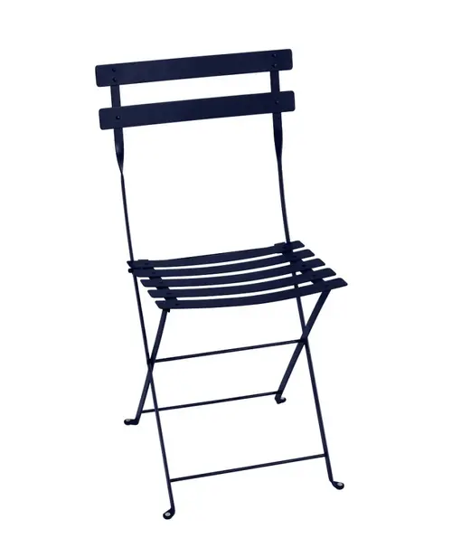 Chaise pliante à lattes en métal bleu foncé Fermob Bistro - 38 x 40 x 82 cm