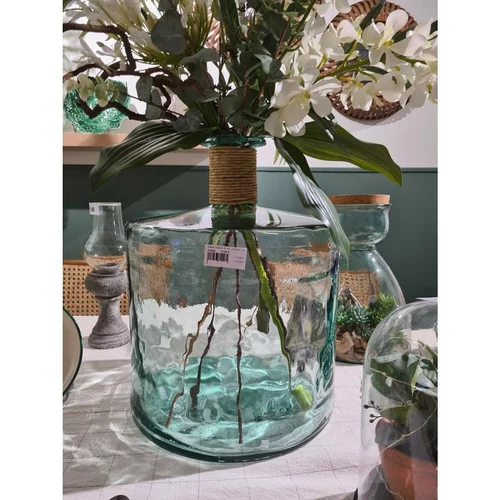 Jarron corde coloris transparent en verre recyclé - Ø 21 cm