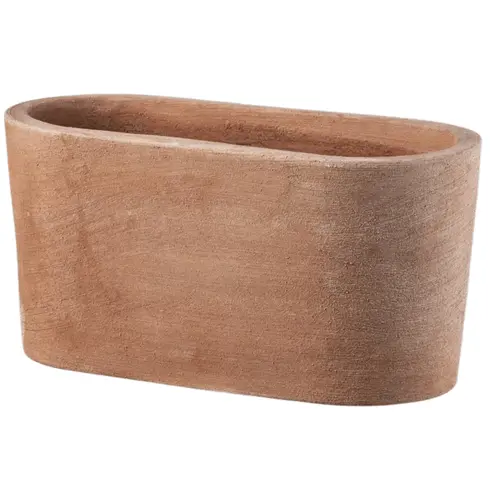 Jardinière moderne ovale en terre cuite Anticomestiere - 50 x 25 x 25 cm