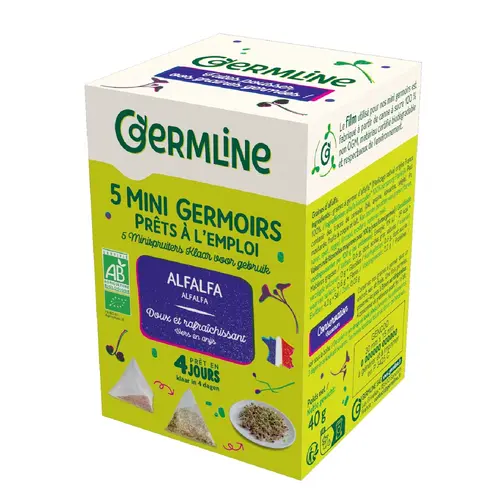 Mini germoirs alfalfa en boîte Germline - 5 x 8 g