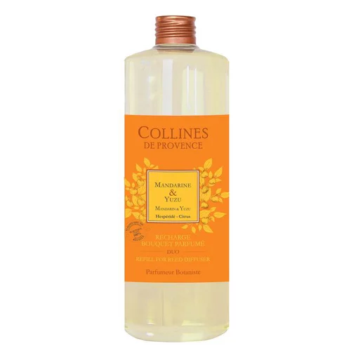 Recharge bouquet parfumé senteur mandarine yuzu Collines de Provence - 500 ml