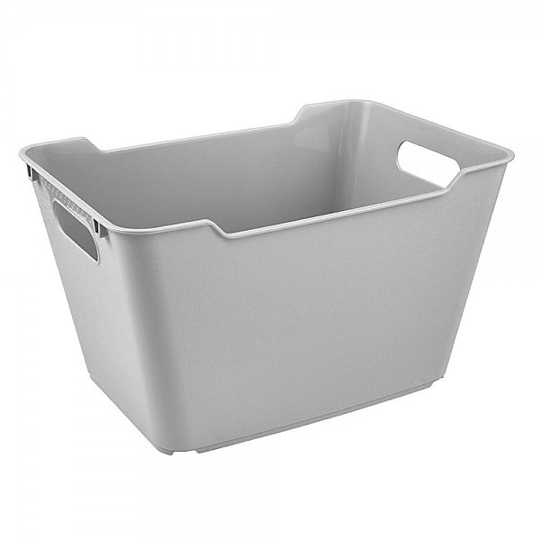 Bac de rangement élégant avec poignées 12 litres – Gris