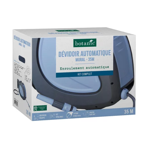 Dévidoir automatique mural 35 m botanic® - Kit complet avec enroulement automatique