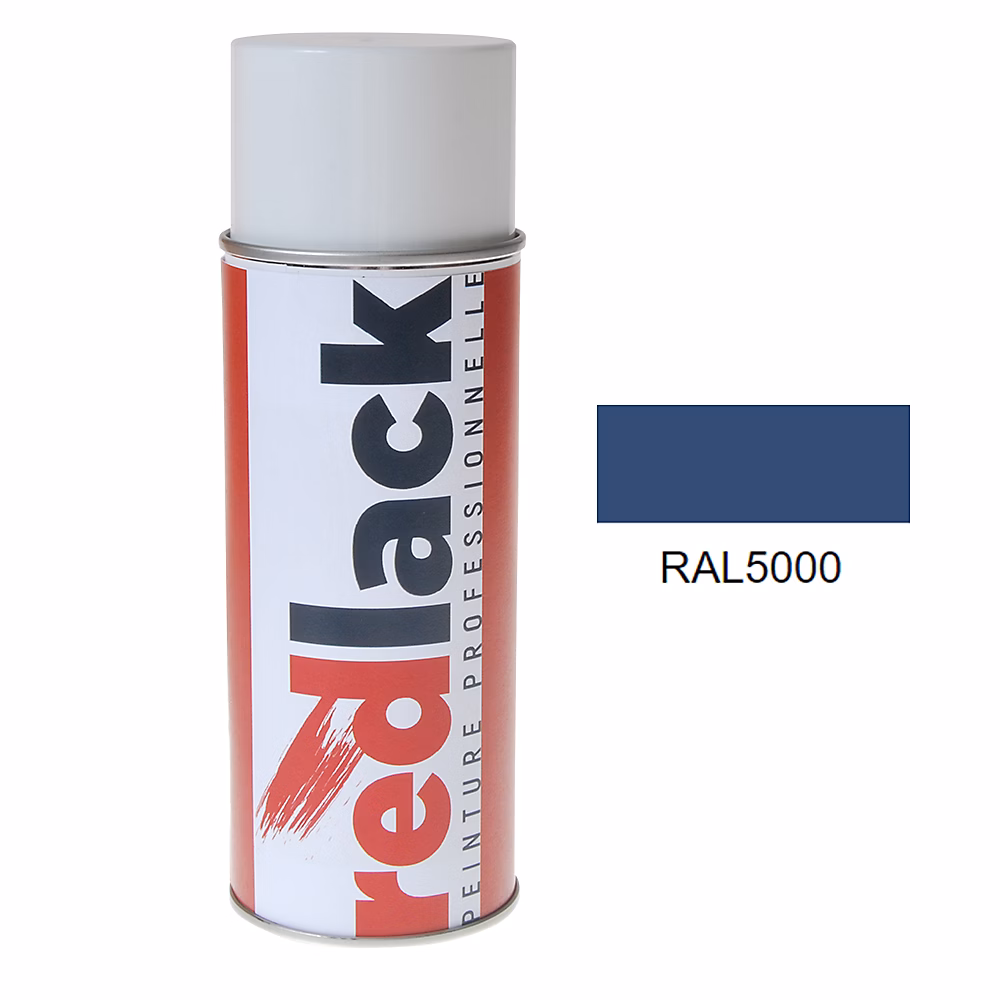 Bombe de peinture Aérosol – spray, 400ml, RAL 5000 Bleu violet, Mat, multisupport, Redlack, RAL5000