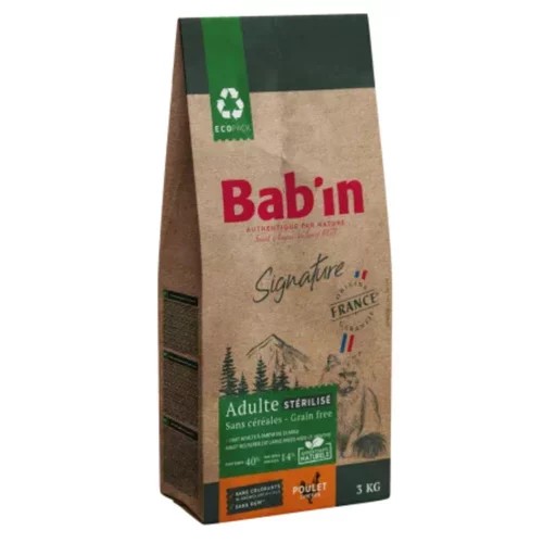 Croquettes pour chat adulte stérilisé au poulet sans céréales Bab'in Signature - 6 kg