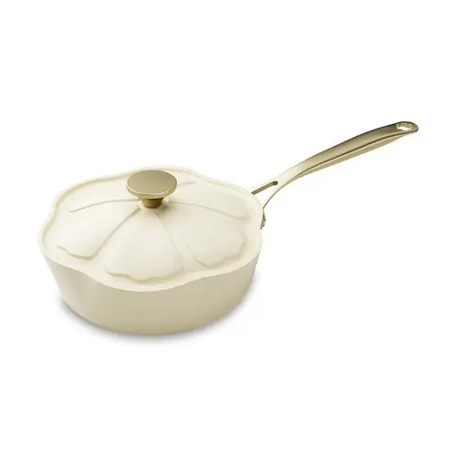 Sauteuse Menastyl Dahlia beige en aluminium recyclé - Ø 24 cm