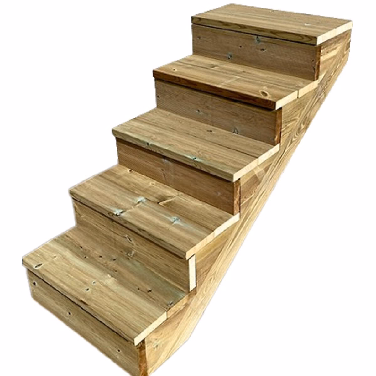 BERLIN Escalier extérieur bois 5 marches H 88cm L – 60cm, avec contre marche