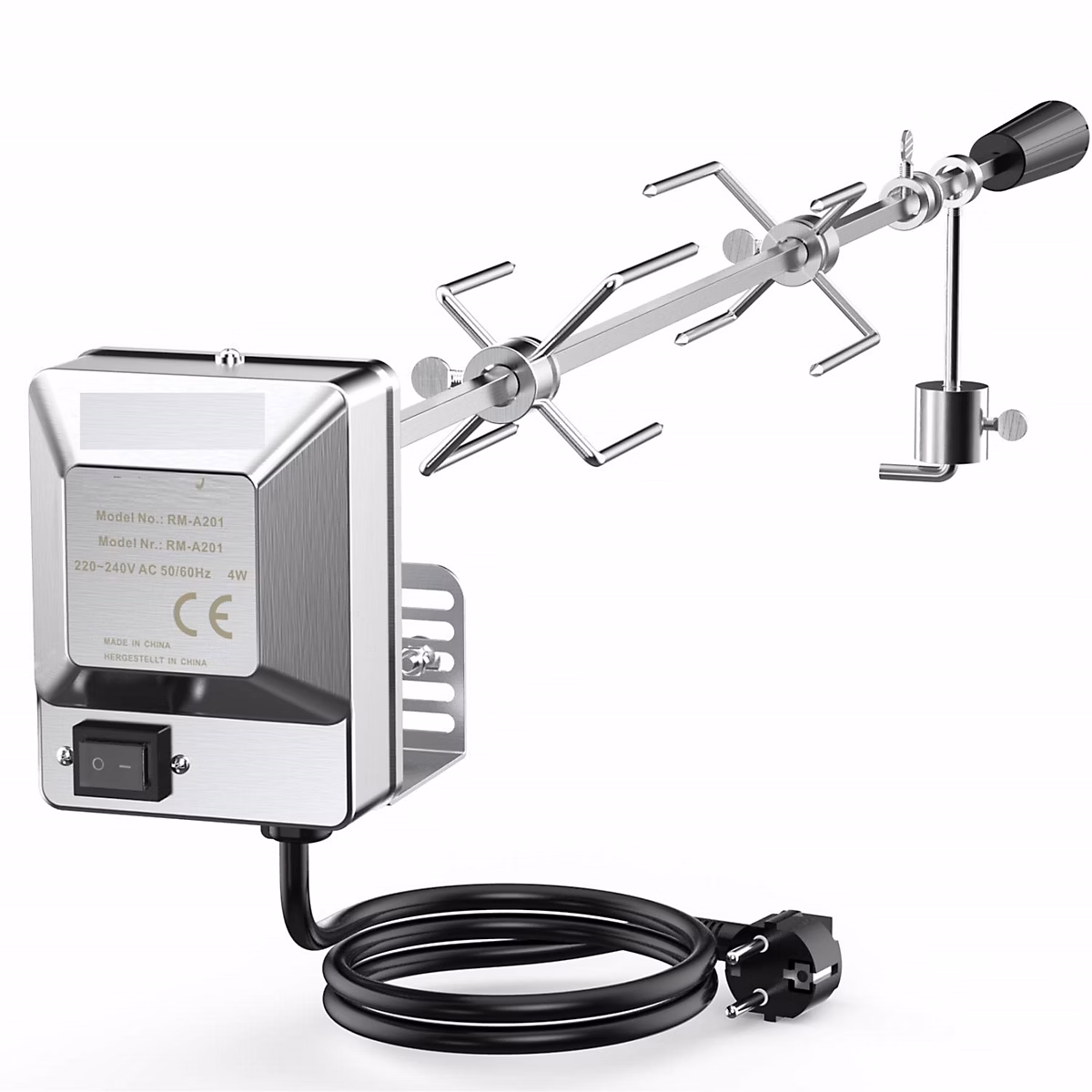 Barbecue Rotisserie Set 90cm Carre Tournebroche 2 Brochettes Aiguilles Moteur en Acier Inoxydable Tourne Broche Electrique neuf – Réf. MBGCOCOFA5341457878