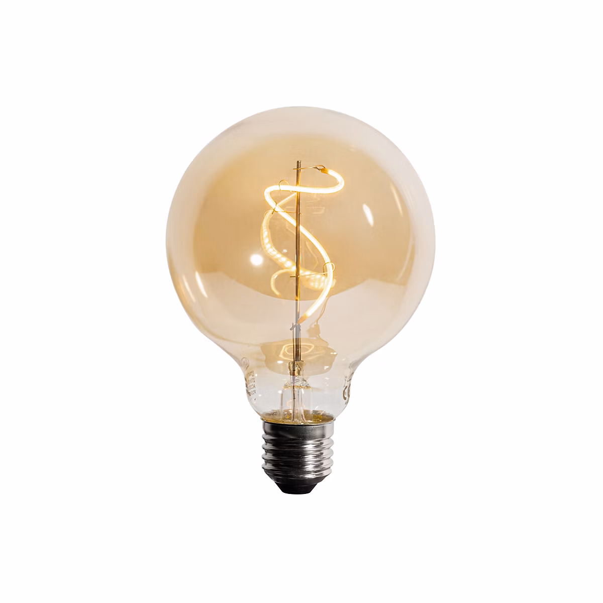 Ampoule LED filament spirale E27 dimmable G95 4W 270lm 2200K | Ampoule