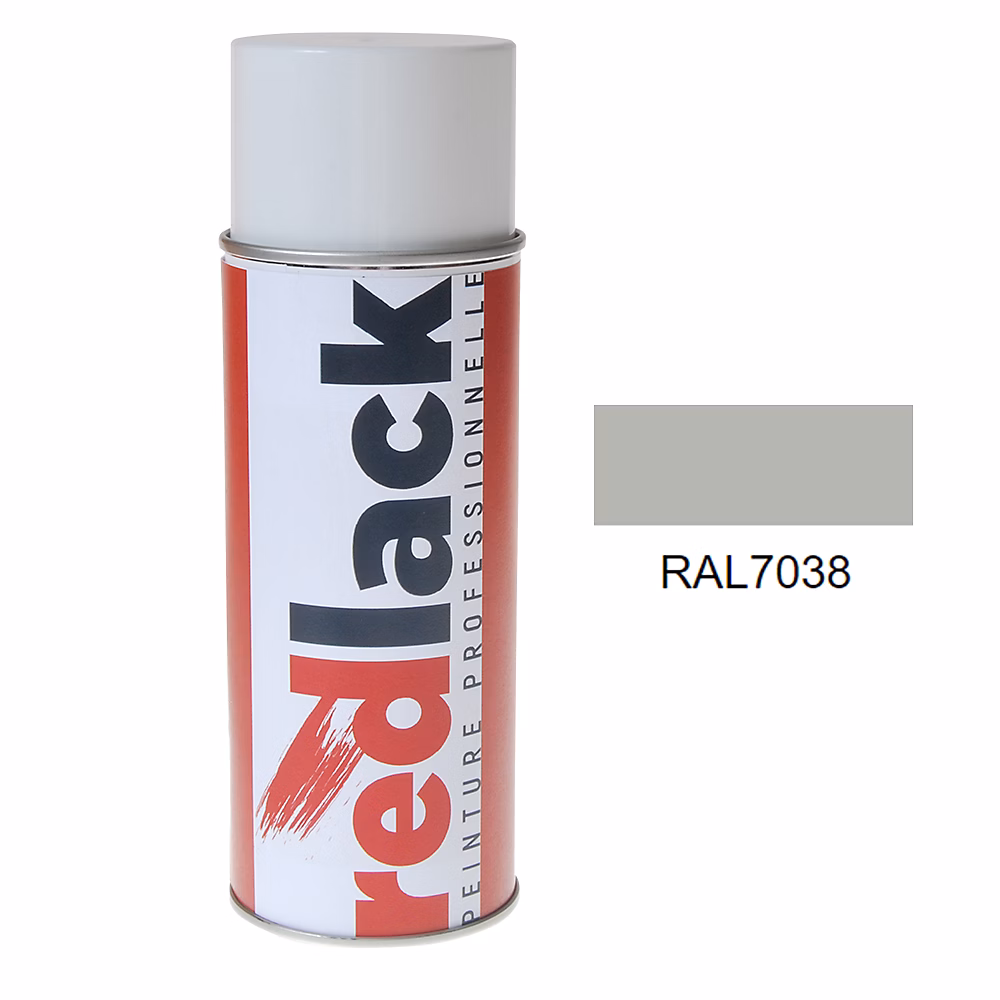 Bombe de peinture Aérosol – spray, 400ml, RAL 7038 Gris agate, Mat, multisupport, Redlack, RAL7038