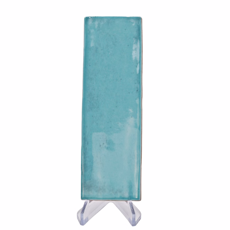 Carrelage mur effet zellige bejmat marocain 5 × 15 cm turquoise brillant FANGO AQUAMARINE
