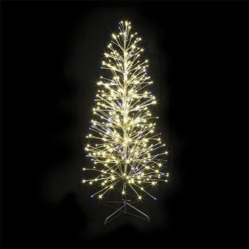 Sapin de Noël lumineux LED à lumière fixe blanc chaud pétillant sur secteur - 1,80 m