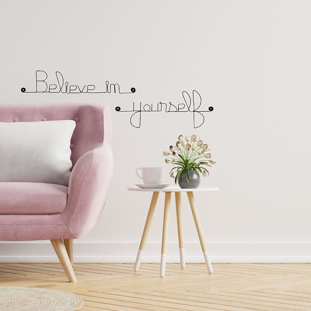 Believe in yourself – Sculpture fil de fer 50, 60 cm, Bijoux de mur