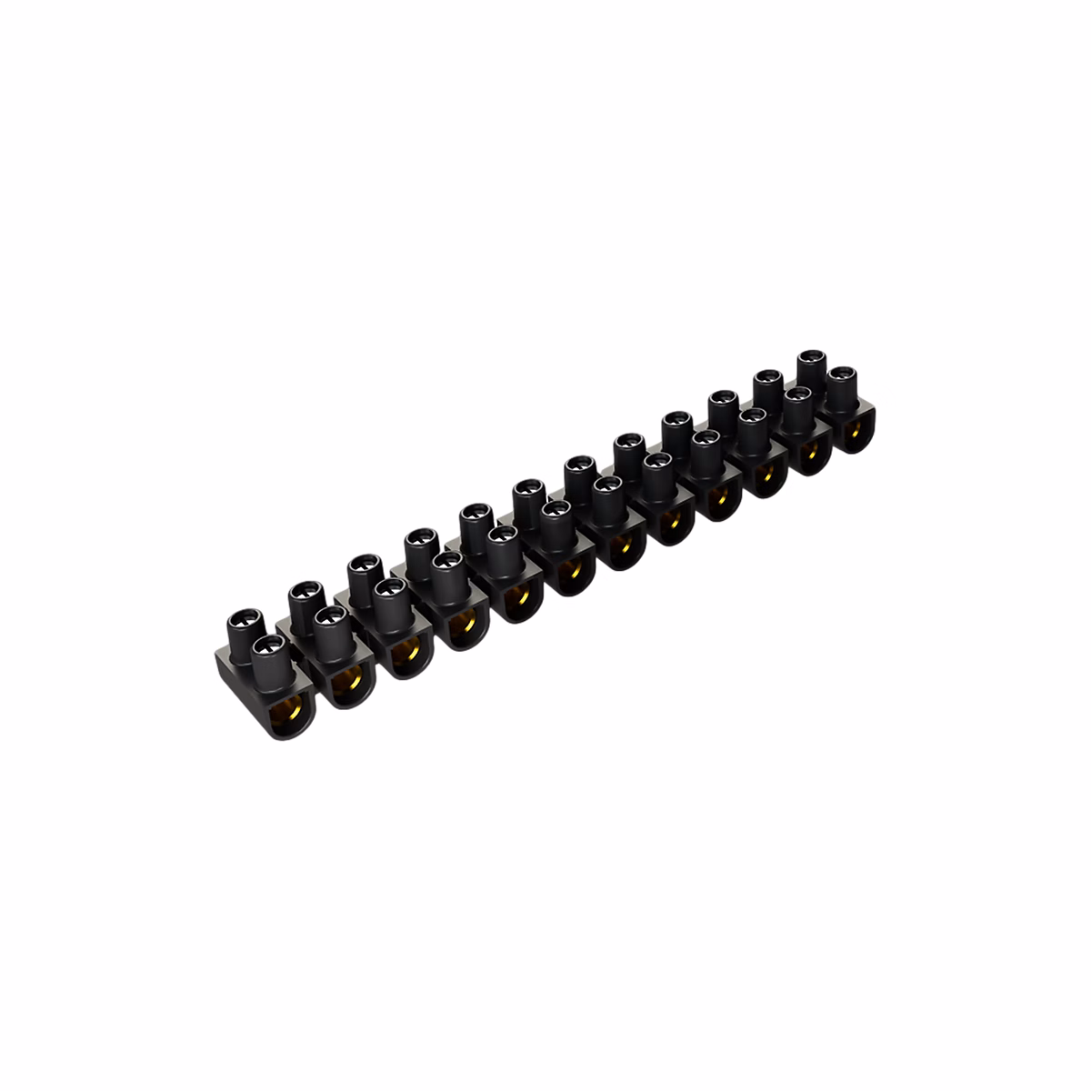 Barrette De Domino électrique 25mm² – 12 Connexions En Laiton, Max 100a, Noir