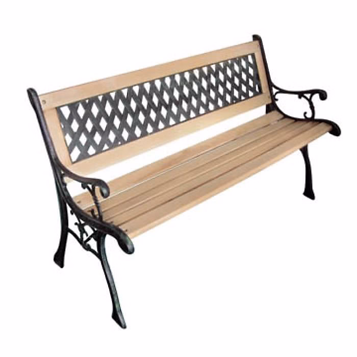 Banc de jardin en bois de peuplier et métal – VIDAXL, 122 × 51 × 73 cm, Rose, 2 personnes