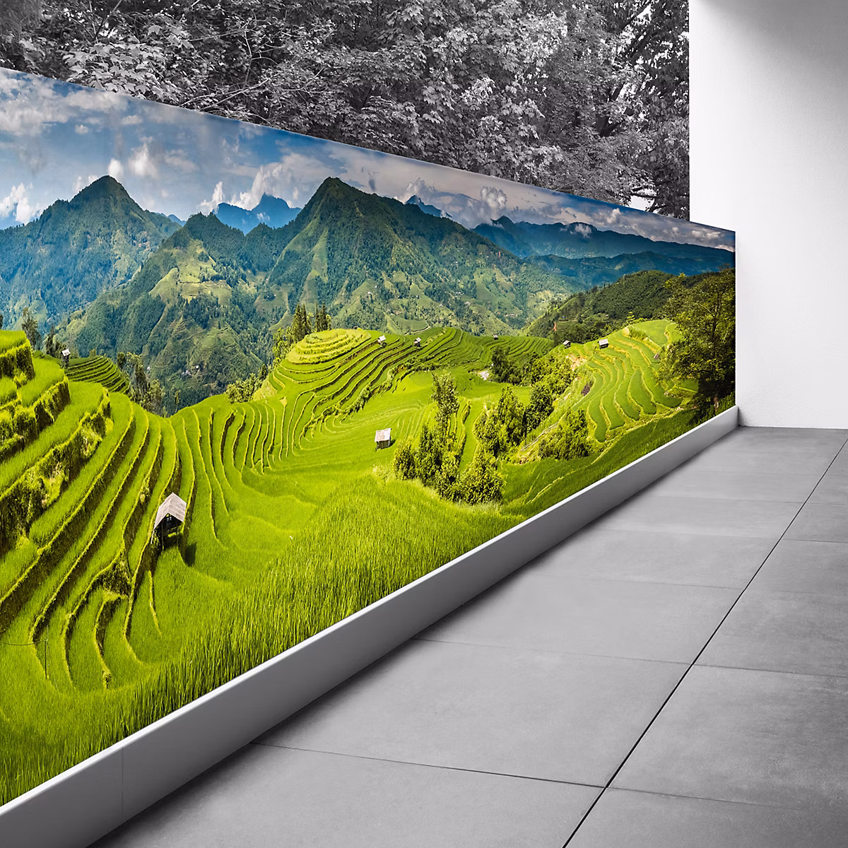 Brise vue Trompe l'oeil – 90 × 337 cm, Rizières terrasses de Mu Cang Chai 3617689697727
