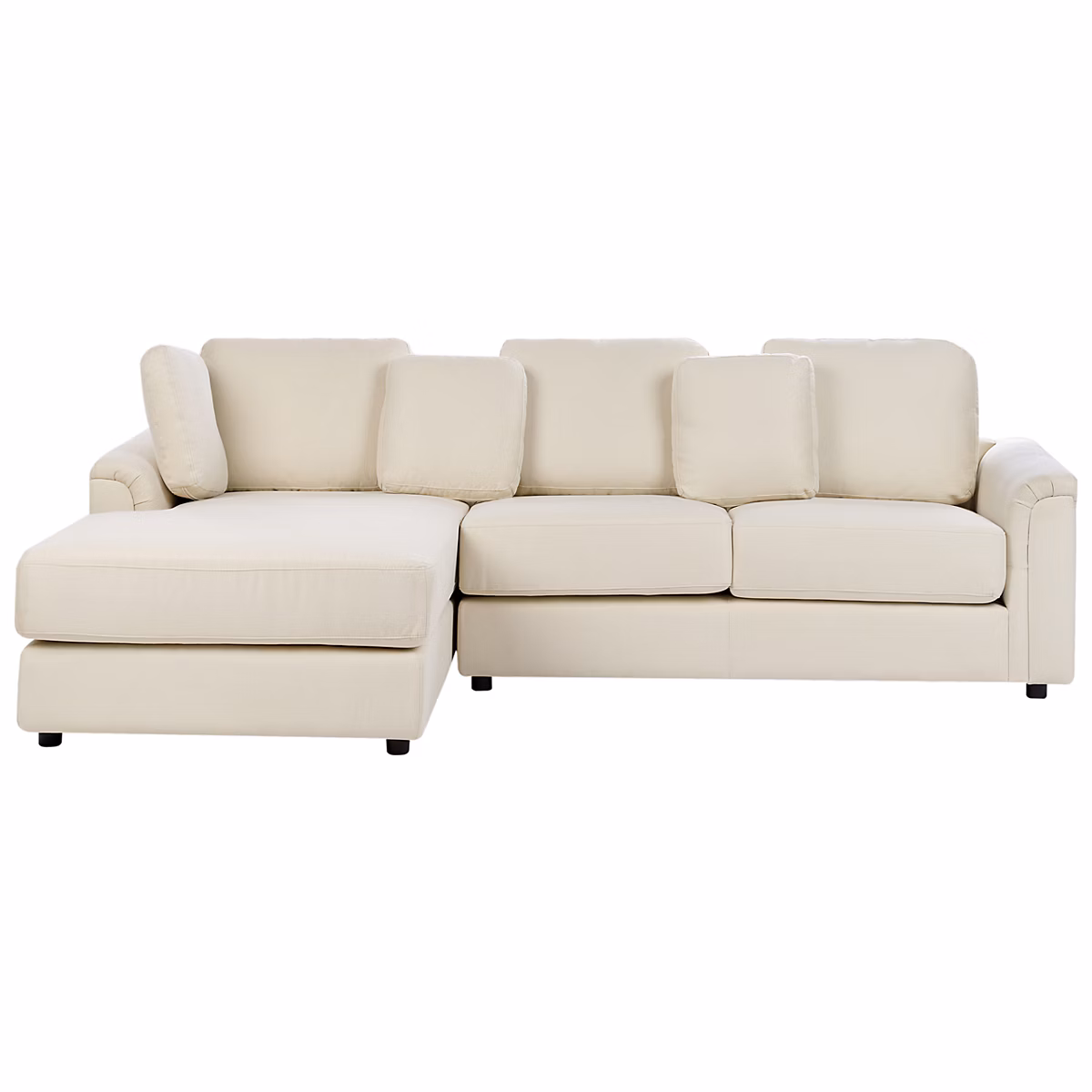 Canapé d'angle 4 places KOHLO Tissu Beige clair Côté droit | Canapé