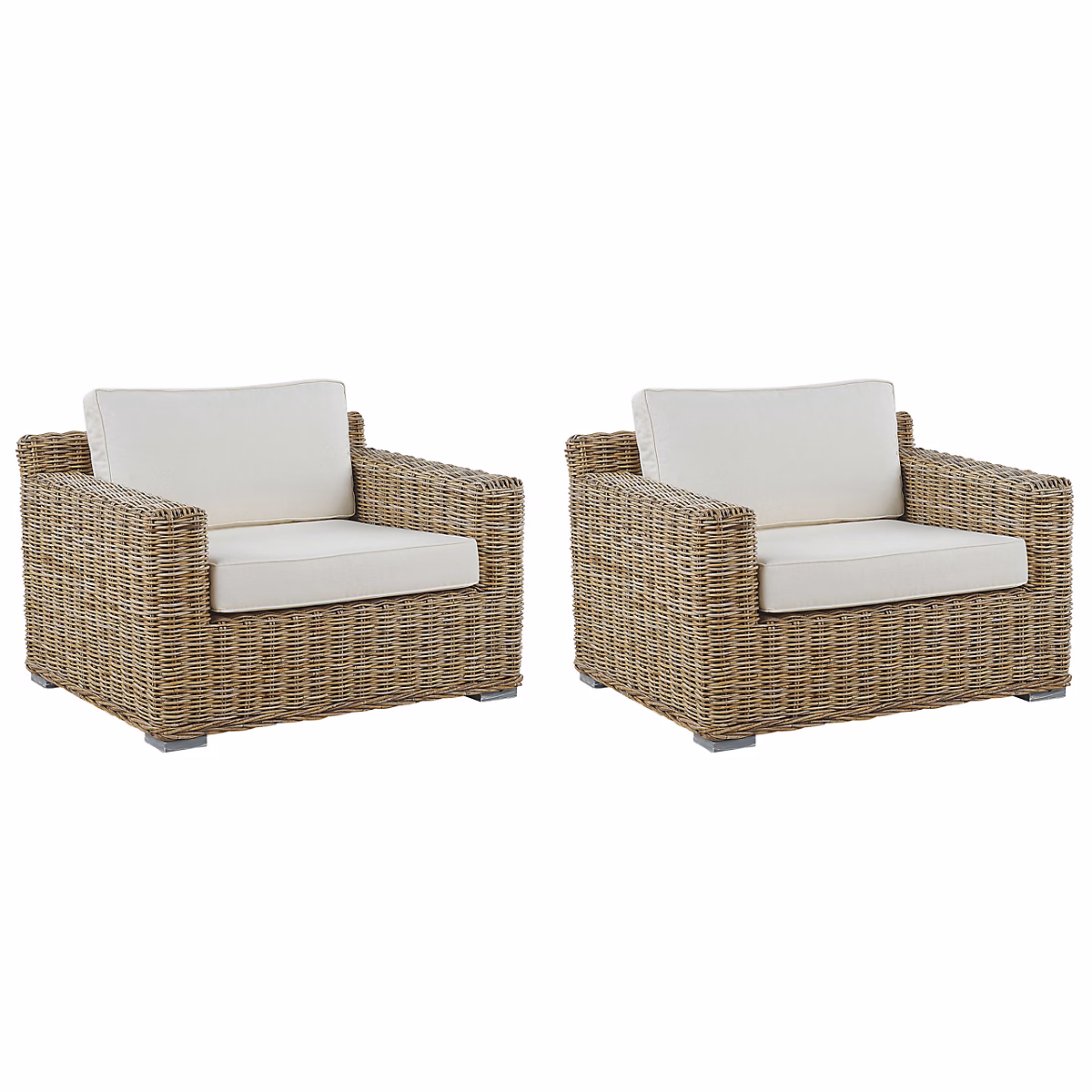 Ensemble de 2 fauteuils de jardin ARDEA Rotin Marron clair – Réf. EZFYTAEHG5123713182