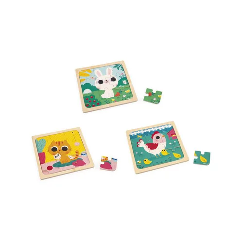 Puzzle Janod Trio - 3 X 9 pièces