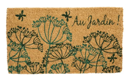 Paillasson Au jardin coloris multicolore en fibre de coco - 40 x 72 cm