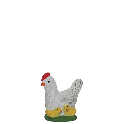 Poule et poussins 3 cm