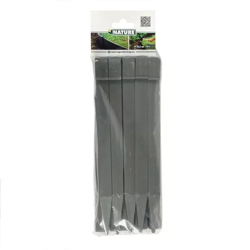Ancres bordure de jardin x10 PP recyclé Gris 1,9x1,8x26,7 cm