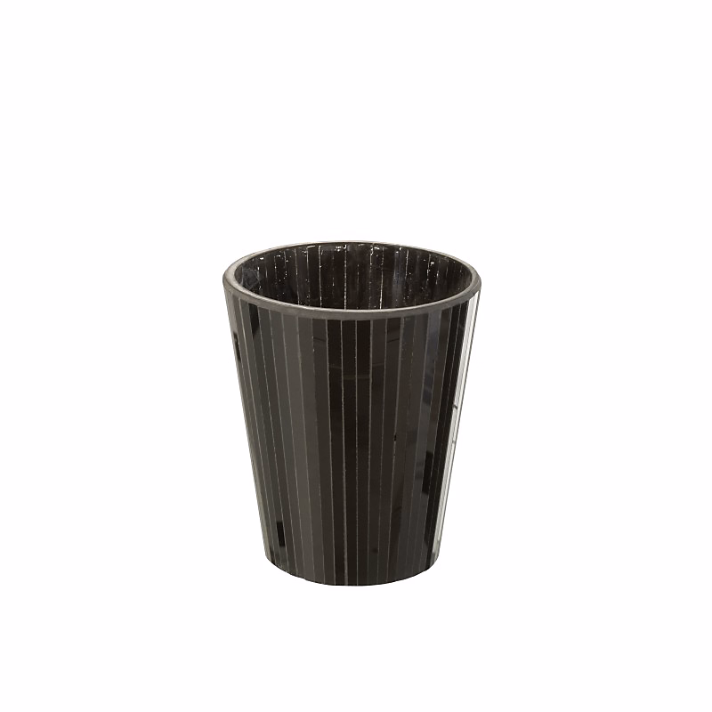 Bougie parfumée 60H dans pot en verre noir 15.5 × 15.5 × 18.5 cm