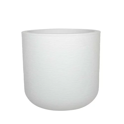 Pot rond blanc cérusé Eda Plastique graphit up - Ø 38,5 x 36,8 cm