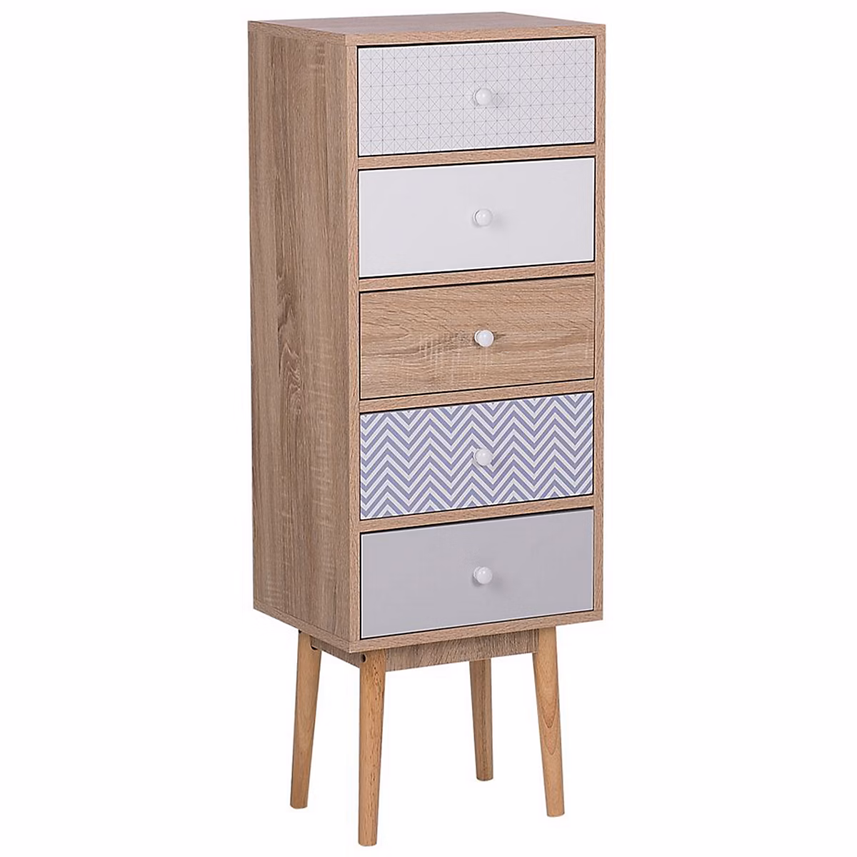 Commode à 5 tiroirs FOLEY Multicolore – Réf. NROXFTMUC6014640803