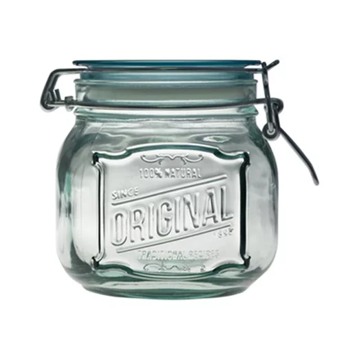 Bocal de conservation coloris transparent en verre recyclé clik original - 0,8 L