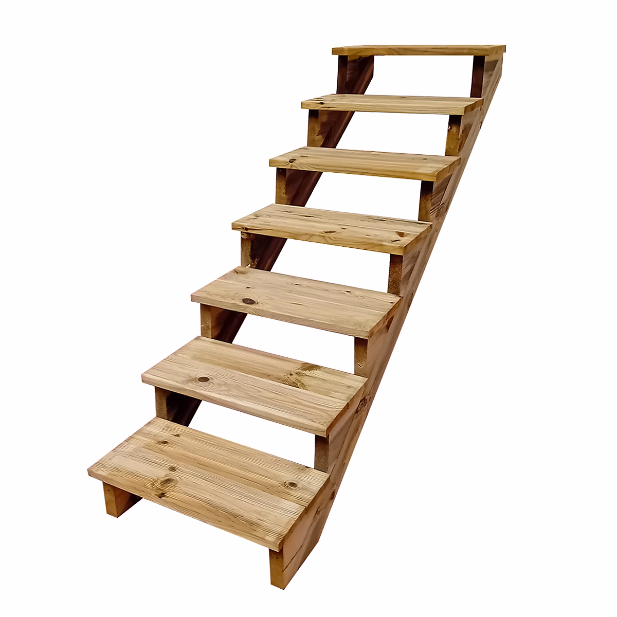 BERLIN Escalier extérieur bois 7 marches H 122cm L | 60cm – sans contre marche