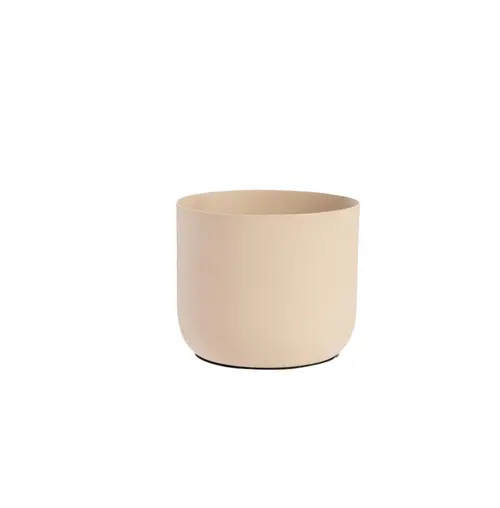 Cache-pot Jasta en zinc coloris beige - 16 x 16 x 15 cm