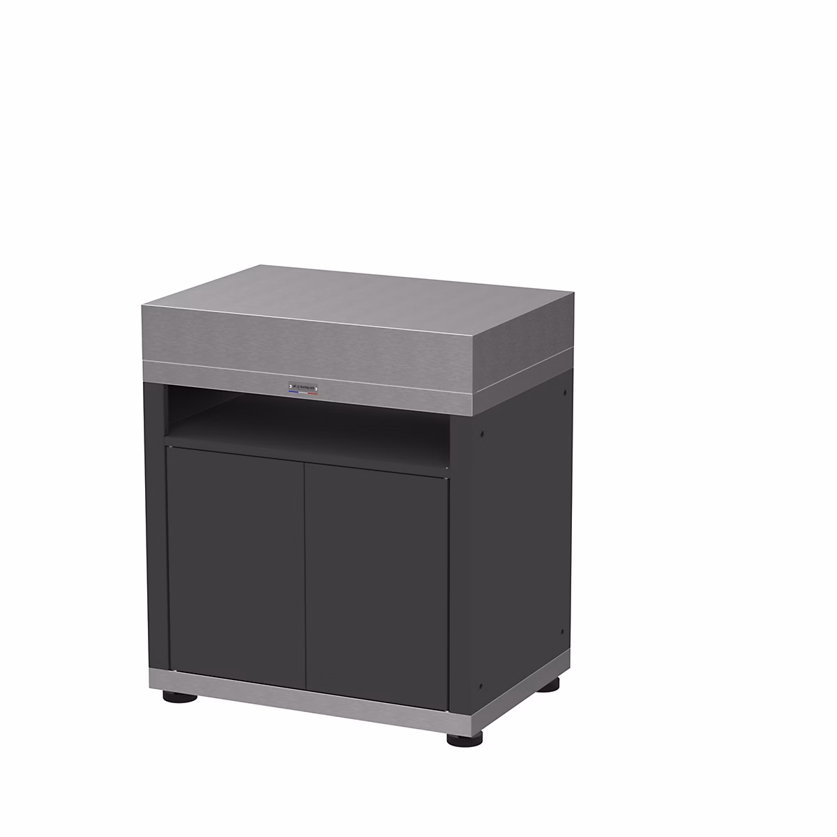 Meuble tablette DUO pour cuisine extérieure 80 × 55 cm inox noir Le Marquier