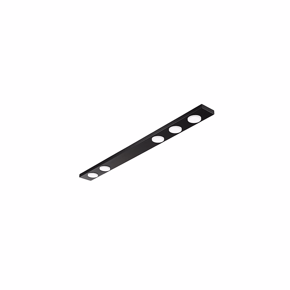 Button – Plafonnier Led 5Xgx53 Max 15W, Rectangulaire 120 × 10 Cm, Métal Peint, Ip20, Perenz, Noir