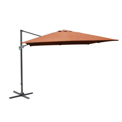 Parasol déporté rectangulaire coloris brique - 300 x 400 cm